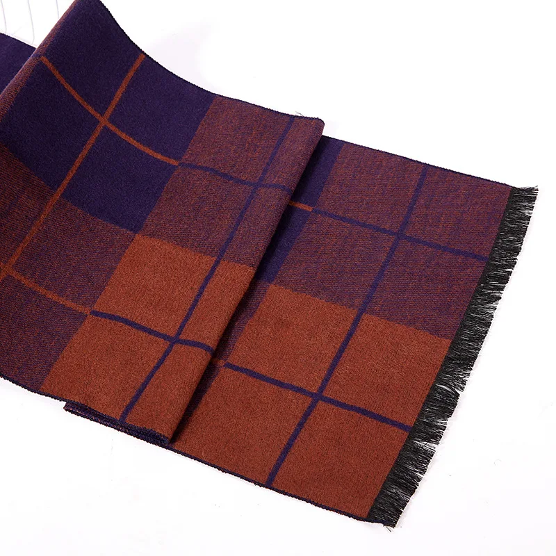 Fall and Winter New Chequered Men's Scarf Decoration Thickened Cashmere Scarf Male Spot Factory Direct Sales