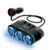 Yantu 12V-24V Car Cigarette Lighter Socket Splitter Power 3 Adapter 3.1 A Dual USB Car Charger 100W Power Output with Voltmeter