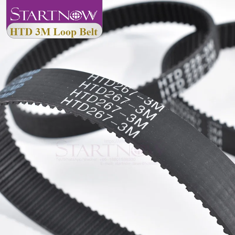 Startnow HTD 3M Rubber Closed Loop Timing Belt Transmission Belts 3M-225-10 Perimeter 255mm 384 Width 8 9 10 15 17mm rubber belt transmission drive belt synchronous belt