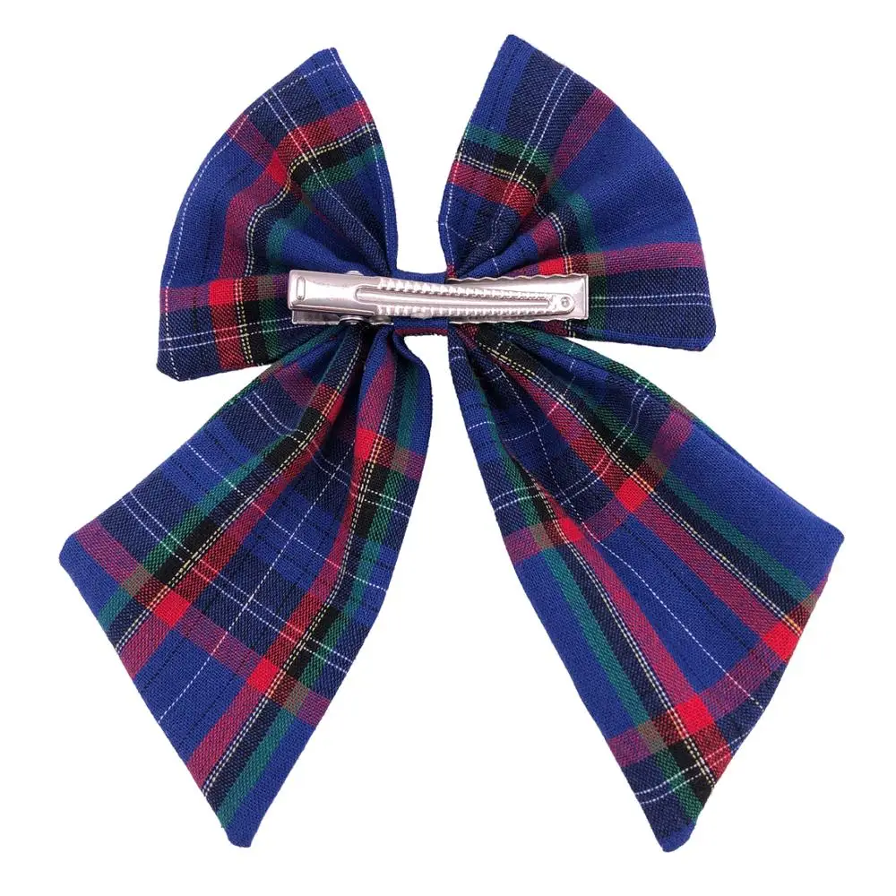 Large Tartan Hair Bows Clips for Baby Girls Teens Preppy Plaid Hair Bow Barrettes Accessories Christmas Gifts 4