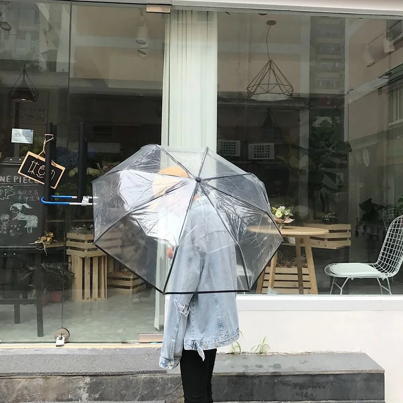 Transparent Umbrella Automatic Umbrella Rain Women Men Sun Rain Auto Umbrella Compact Folding Windproof Style Clear umbrella