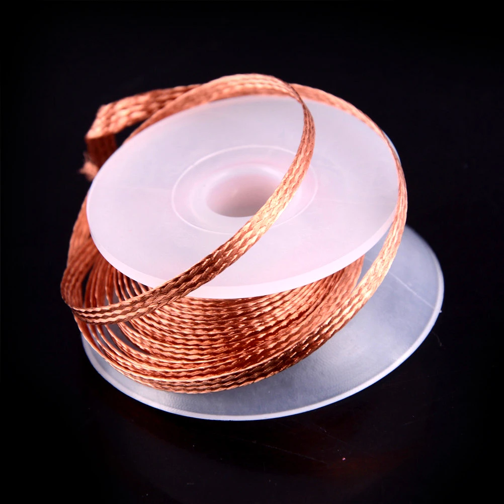 1 Roll  1.5M*3.5mm /3.0mm/2.0mm Desoldering Wick Pure Copper Tin Removal Tape Solder Remover Powerful Cleaning High Quality low temp welding rod for steel Welding & Soldering Supplies