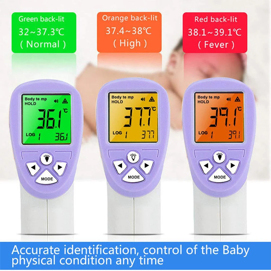Digital infrared non-contact thermometer LED full-screen 1s rapid foreheadbody temperature measurement for infants and adults (6)