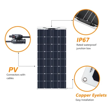 2Pcs 4Pcs 10Pcs 100W solar panel Monocrystalline Solar Cell Flexible for Car/Yacht/Steamship 12V 24 Volt 100 Watt Solar Battery 4