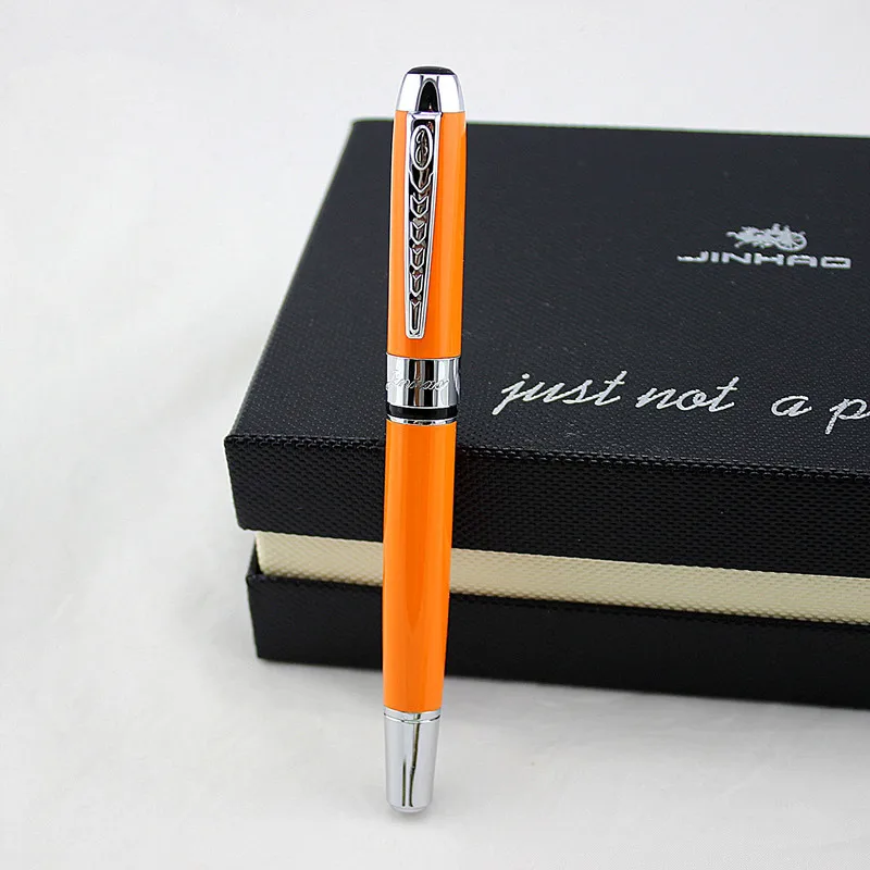 Jinhao 250 Серебряная перьевая ручка из нержавеющей стали средняя 0 5 мм школьные и