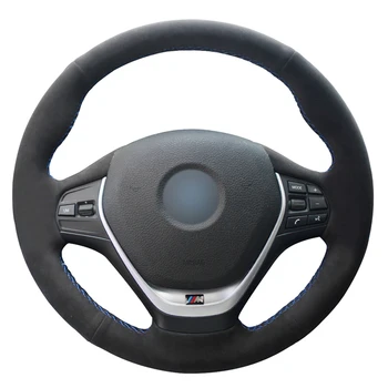 

Black Suede DIY Car Steering Wheel Cover for BMW 4 Series 420d 420i 428i 430i 435i 440i F32 F33 F36 2013-2019