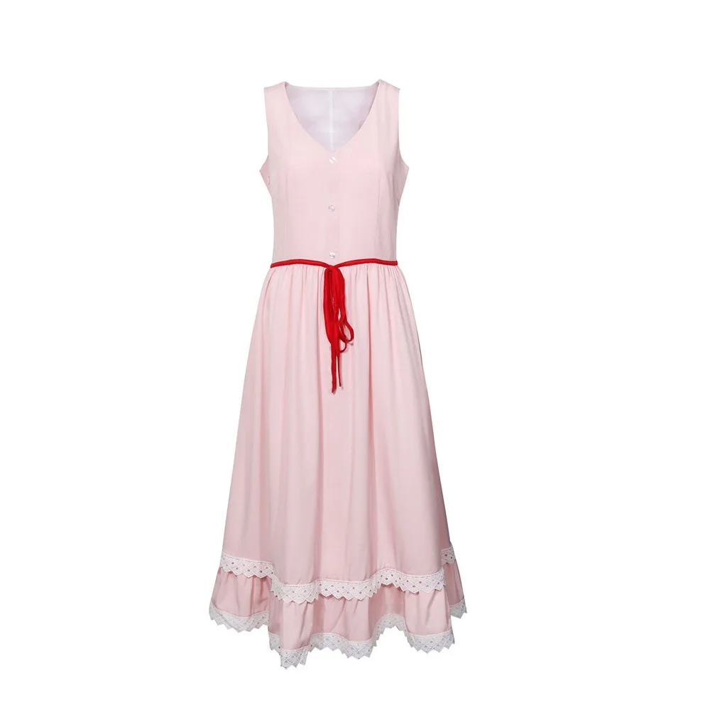 Последняя фантазия VII Remake Косплей Aerith Gainsborough розовое платье костюм игра женский костюм на Хэллоуин