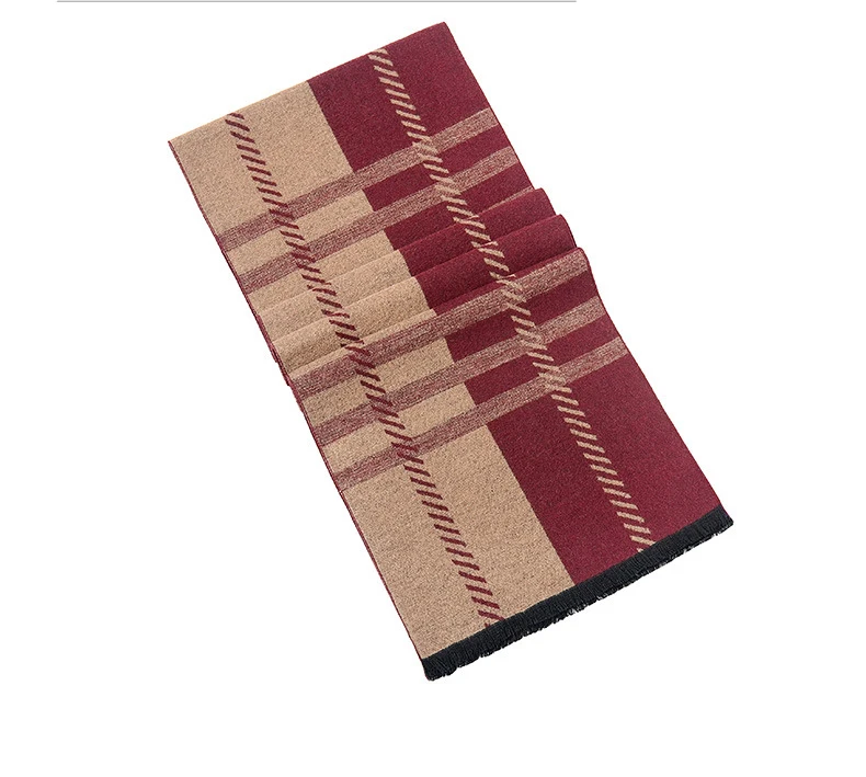 Autumn Model Feeling Scarves Men Vintage Tartan Scarf Men's Winter Warm Wool Neckerchief Luxury Cashmere Shawl Wrap New