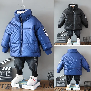 

Fashion winter down jacket for boys 4-12 years children's clothing thicken outerwear & coats with nature fur hooded parka kids