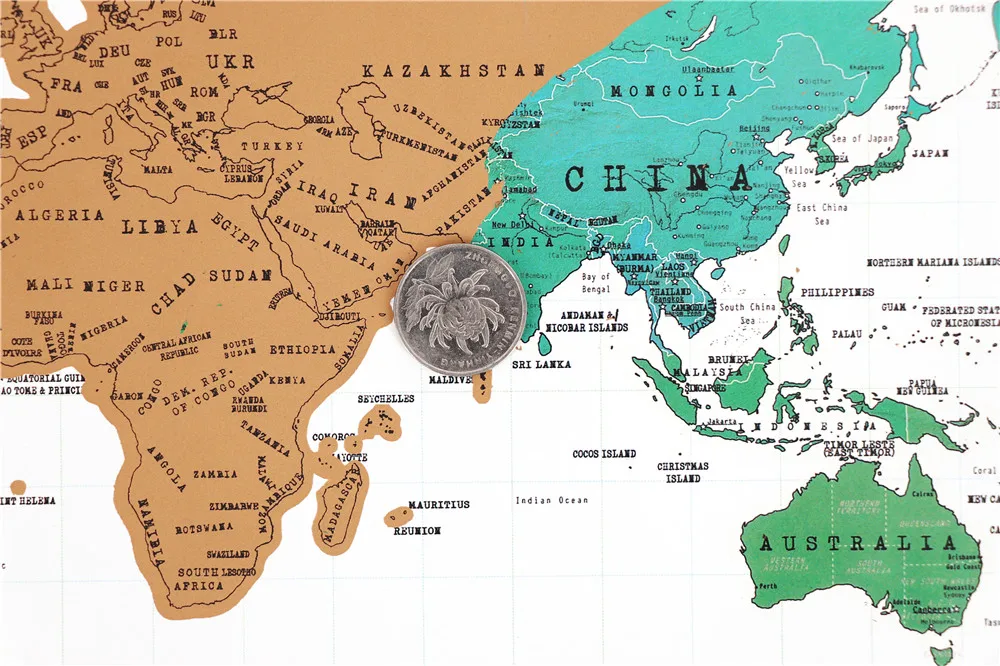 Делюкс скретч-карта мира на заказ поездок постер с атласом новости 42x30 см
