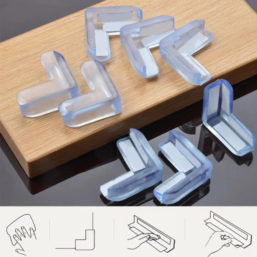 4Pcs Soft PVC Desk Table Guard Edge Child Safety Corner Protector Protection Cover Safe Cushion with Double Side Adhesive Tape 4Pcs Soft PVC Desk Table Guard Edge Child Safety Corner Protector Protection Cover Safe Cushion with Double Side Adhesive Tape