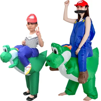 

Adults Children Cartoon Animals Dinosaur Inflatable Costumes Kids Women Men Riding on Back Dino Halloween Cosplay Outfit