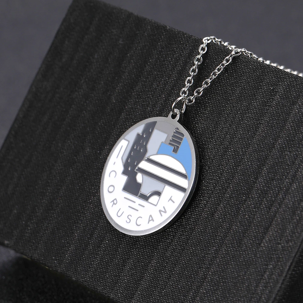 

COOLTIME Stainless Steel Pendant Necklace Oil-drop Landscape Painting Jewelry Fashion Necklaces for Women 2018 Statement