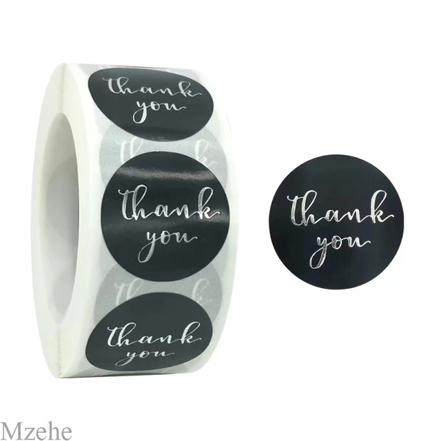 50-500pcs 1inch kraft paper Handmade Stickers Gift Sealing Sticker Festival Birthday Party Decorations Labels Thank you Stickers M