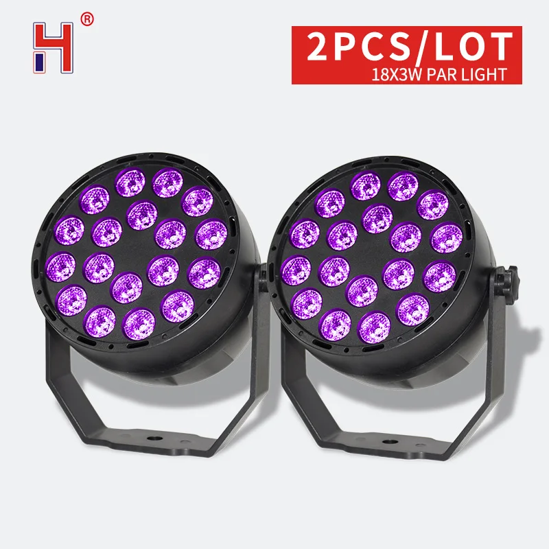 Mini Led Flat Lights UV Par 18X3W Ultraviolet Black Lights For Party 