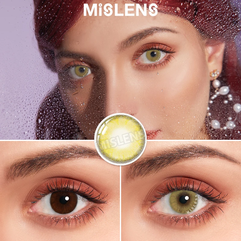 

Mislens 1pair(2pcs) Color Contact Lenses For Drak Eyes Contacts for Dark Eyes 1 Year Use 14.00mm Eye Contacts Lens Colored Blue