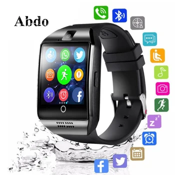 

New Bluetooth Smart Watch Men Q18 With Camera Facebook Whatsapp Twitter Sync SMS Smartwatch Support SIM TF Card For IOS Android