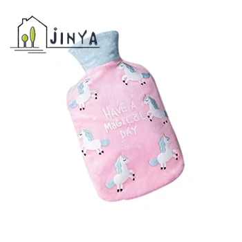 

Hot Water Bottle with Cuddly Fleece Cover Premium Faux Fur Bag; Young Girl Adult Hand Warmer, Pink Mould, 500 ml