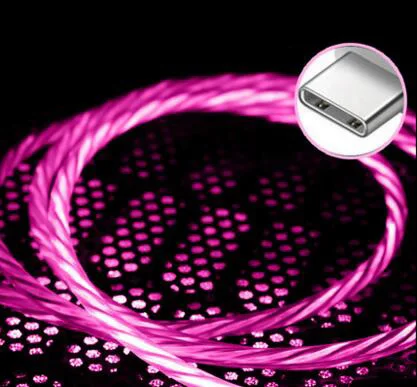 Автомобильный светящийся кабель мобильного телефона зарядный кабель светодиодный легкое Зарядное устройство USB для Dacia duster logan sandero stepway lodgy mcv 2 - Испускаемый цвет: For Type-C Red