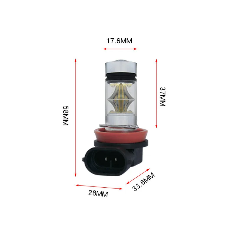 Автомобильная противотуманная фара H1 H3 H4 H7 H8 H11 9005 9006 9012 P13W H15 12V 100 Вт высокой мощности Мощность Автомобильный светодиодный свет светодиодный Автомобиль Противотуманные фары лампы DRL