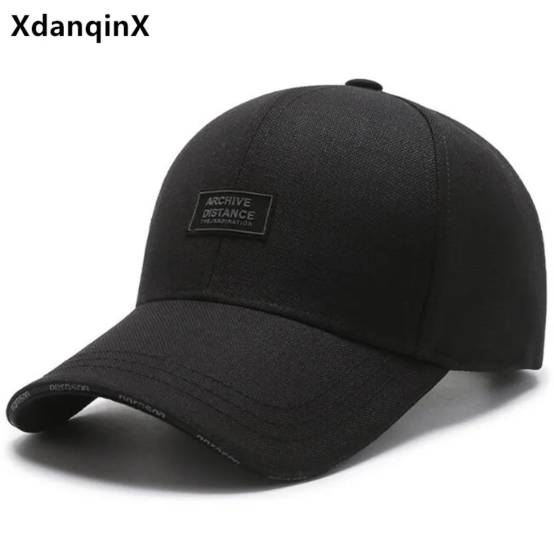 

XdanqinX Men's Cap Snapback Cap Cotton Baseball Cap Adjustable Size Men Casual Sports Caps Male Bone Dad Hat Climbing Travel Hat