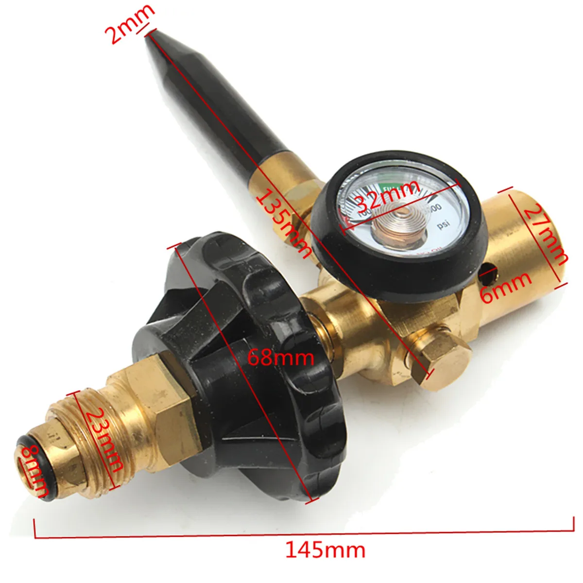 

Durable Brass Helium Latex Balloon Inflator Regulator With Pressure Gauge For CGA-580 Valves 145*135mm