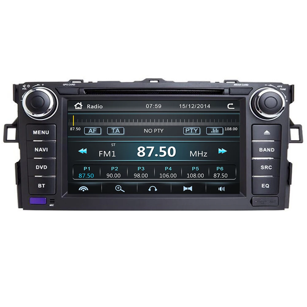 Discount 7 IPS Car DVD GPS Player For Toyota AURIS Toyota Corolla Altis 2012 2013 Vehicle Navigation Raido BT 3G MAP camera 1