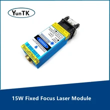 Module Laser à mise au point fixe 15W, tête Laser TTL/PWM, peut graver sur métal, 450nm, 33mm