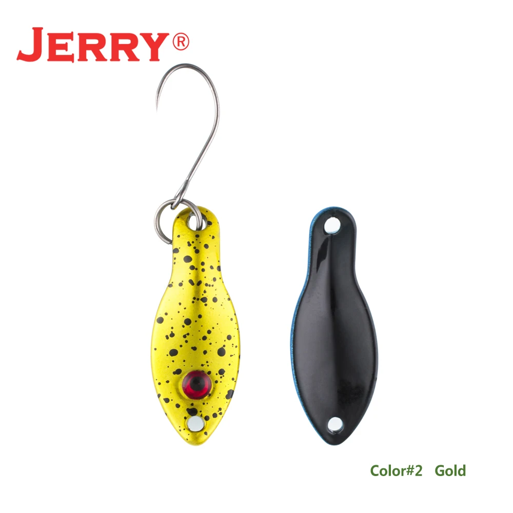 Jerry 1 шт. 1,4 г, 2,5 г Сверхлегкая приманка мини форель ложки плавающий воблер Спиннер приманка УФ цвет рыболовные ложки Утонченная Рыбалка - Цвет: gold