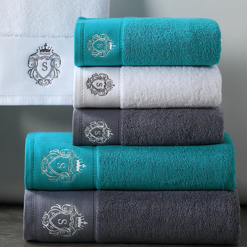 AHSNME 80x150cm Royal Premium 100% cotton Towels Hotel SPA club sauna beauty peacock Blue Gray Towel salon free custom LOGO 2