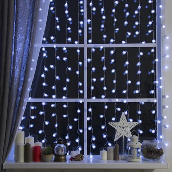 Slinger "Gordijn" 2X1.5 M Met Bijlagen "Egels", IP20, Transparante Draad, 360 Led, Wit Glow, 8 Modi, 220 V Garland Voor Home Home Decor Decoratie Slinger "Gordijn" 2X1.5 M Met Bijlagen "Egels", IP20, Transparante Draad, 360 Led, Wit Glow, 8 Modi, 220 V Garland Voor Home Home Decor Decoratie