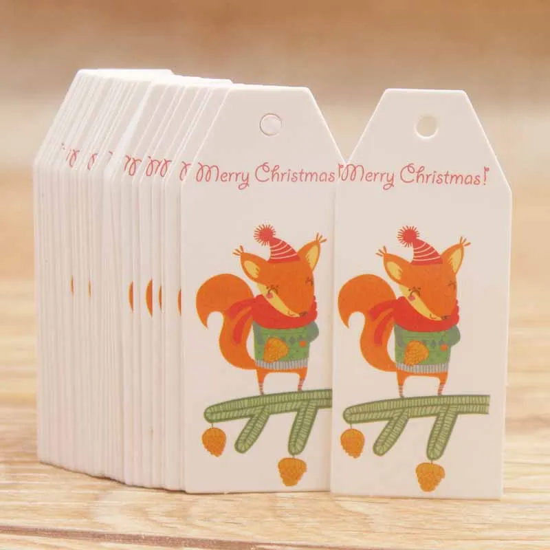 Бирки-открытки этикетки бумажные бирки ремесло подарок милый Санта Клаус ручной работы день рождения-вечерние Рождество Высокое качество Подвеска карты в
