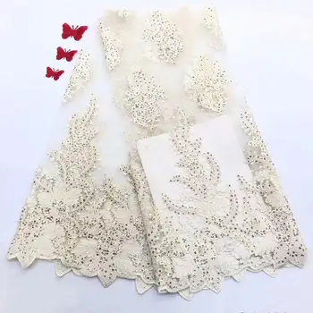 

Cheap African Lace Fabric Embroidered Nigerian Laces Fabric Bridal High Quality French Tulle Lace Fabric For Women FD1218