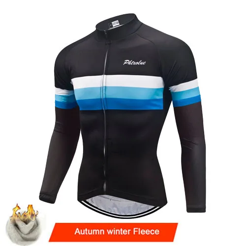 Autumn Winter Fleece Phtxolue Велоспорт Джерси Топы осень зима Тепловая флисовая одежда для велоспорта Ropa Ciclismo Mtb футболка для езды на велосипеде Maillot Ciclismo - Цвет: Autumn Winter Fleece