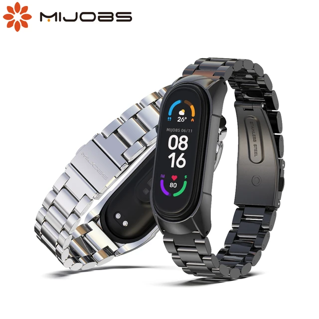 Correa de Metal para Xiaomi Mi Band 7, 6, 5, 4, 3 y 8, pulsera de acero  inoxidable, NFC Global