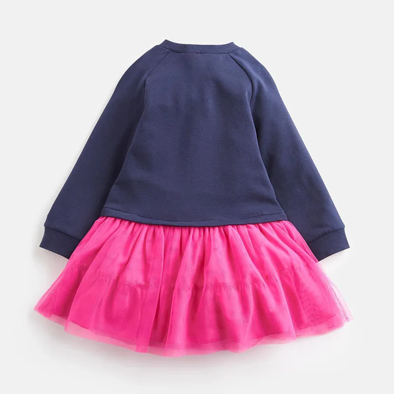 Little maven/фатиновое платье с фламинго для детей от 2 до 7 лет Детское платье с длинными рукавами для маленьких девочек осенняя одежда костюм принцессы