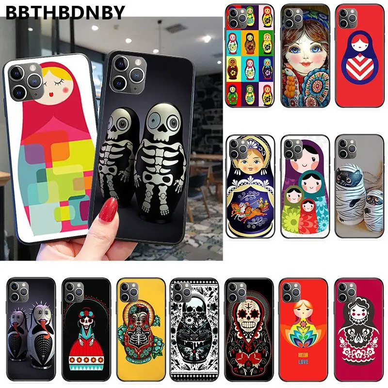 Для бампера 6s Милая Матрешка на заказ фото мягкий чехол для телефона Fundas iPhone 11 pro XS
