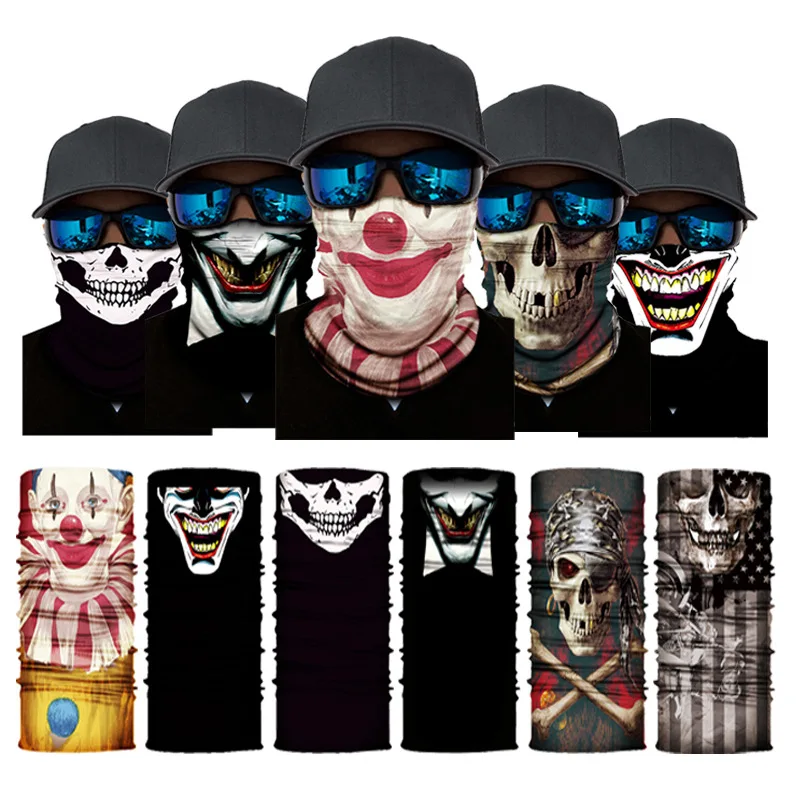 

Wholesale Seamless Tube Bandana Skull Multifunctional Polyester Face Mask For Fishing Cycling