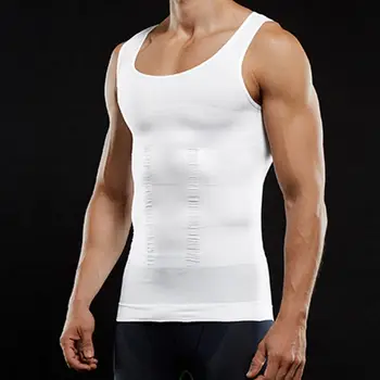 

Mens Compression Shirts Slimming Body Shaper Vest Workout Tank Top Sleeveless Abdomen Corset Posture Correct Shapewear