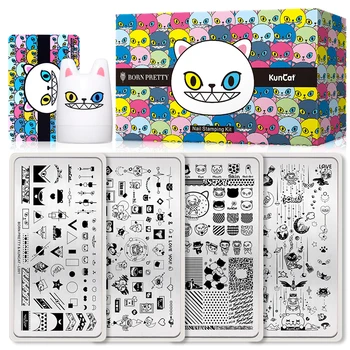 

BORN PRETTY&KUNCAT Signe Jointly Nail Stamping Set Stamping Polish With Stamp Plates Stamper Scraper Kit DIY Design Tool