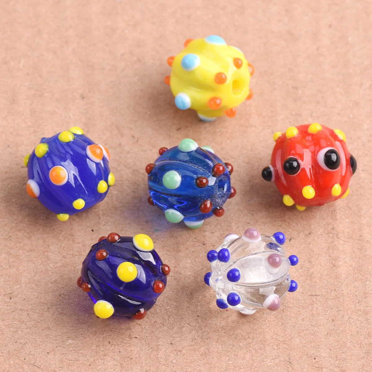 5pcs Round 12mm Handmade Pumkin Shape Lampwork Glass Loose Beads for Jewelry Making DIY Crafts Findings round shape solid brass material bag feet 12mm round purse feet stud for bag making