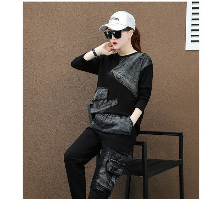 Max LuLu/Новинка года; корейская мода; женская панковская одежда; женские джинсовые укороченные топы; шаровары; винтажные комплекты из двух предметов; Повседневная Уличная одежда