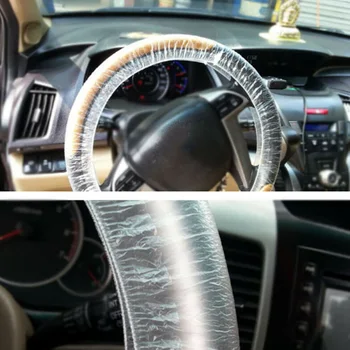 

Disposable Steering wheel cover Plastic 38cm Transparent 100PC 100* Brand New