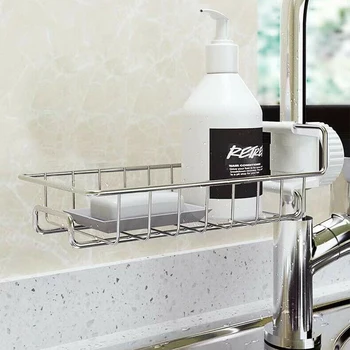 

Stainless Steel Kitchen Shelf Organizer Over The Sink Dish Drying Rack Holder Draining Shelf Storage Organizer #