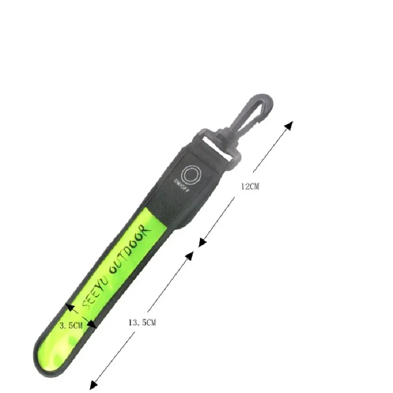 10Pcs Led Reflective Belt Strap Safety Backpack Pendant Light Outdoor Riding Safety Supply Traffic Security Reflective Keychain