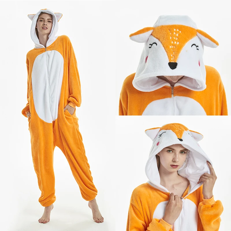 Пижама-кигуруми в виде лисы для мальчиков и девочек |