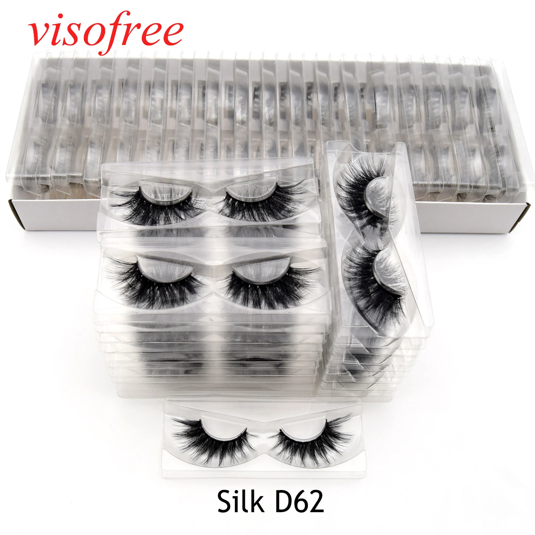 Visofree 30 ¦/ ũ Ӵ   ¥ Ӵ Handmade Natural False Cils β   Ȯ Silk-D62