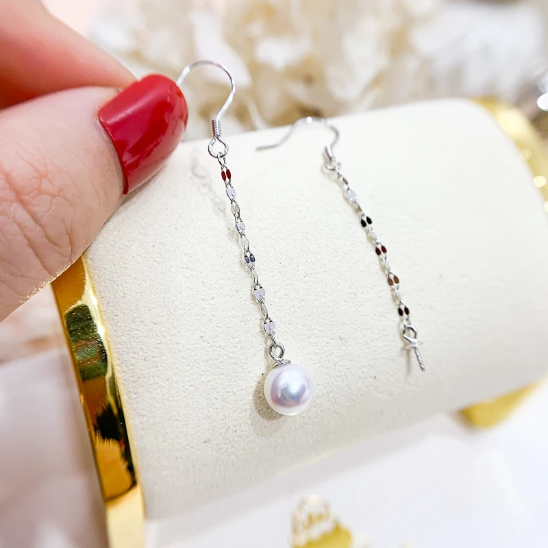 Simple Design Long Earrings Settings Women DIY Handmade Jewelry Making Components