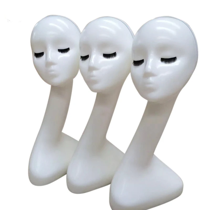 

White High Quality Female Mannequin Plastic Wig Hair Hat Scarf Manikin Head Display Model Stand Practical Mannequin Head Dolls