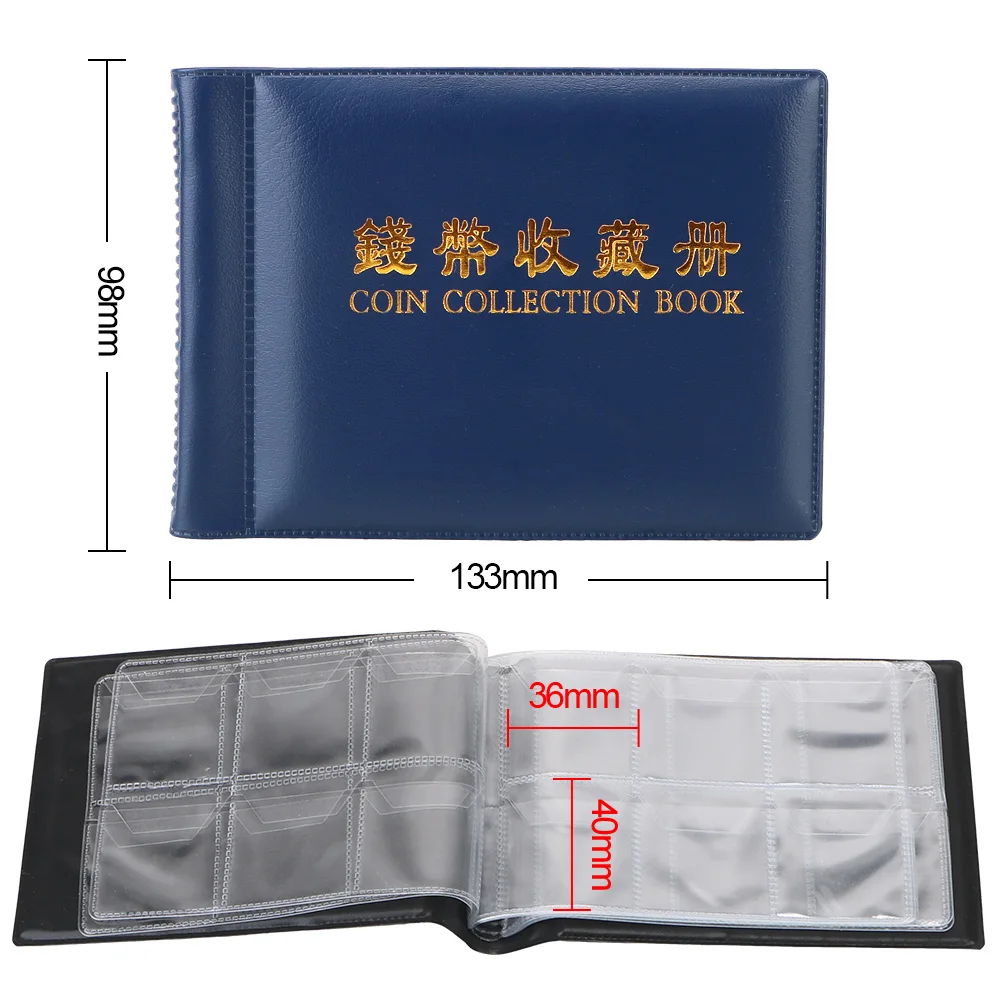Coins Collection Album 60 Pockets Coin Storage Bag Gifts